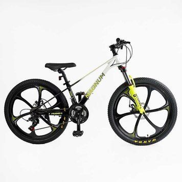Спортивний велосипед дитячий гірський 24" Corso "MAGNUM" рама 11" швидкості 21 підлітковий для дітей 120-135 см MN-24637 фото
