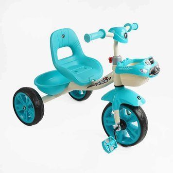 Трехколесный детский велосипед Best Trike стальная рама светомузыкальная фара резиновые колеса корзина BS-60985 фото