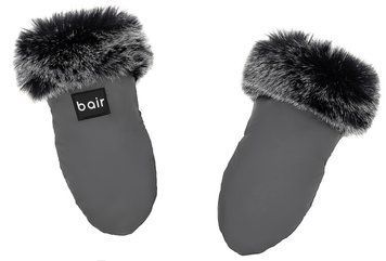 Перчатки Bair Northmuff графитовые для прогулок с малышом водо- и ветрозащитные с эко-мехом и плюшевой 2424275934 фото