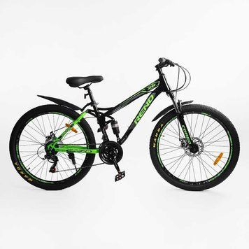 Спортивный велосипед горный 26" Corso Rend рама 15" сталь двухподвесная амортизация 21 скорость рост 140-155см RD-11320 фото