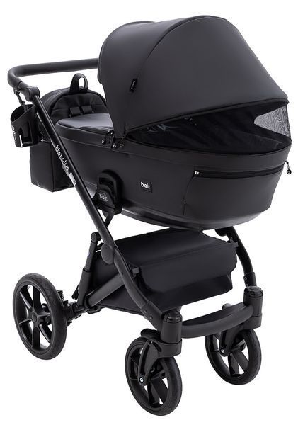 Коляска 2 в 1 Bair Kiwi Plus с люлькой и прогулочным блоком черная с амортизацией и пеленальным матрасом. 2548922150 фото