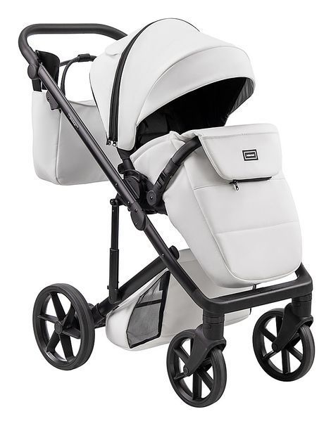 Коляска 2 в 1 Adamex Dolce Eco SA-1 белая с прогулочным блоком, утепленной накидкой и аксессуарами для комфорта. 2780782683 фото