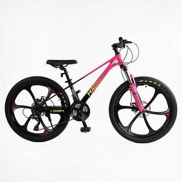 Спортивний велосипед дитячий гірський 24" Corso "MAGNUM" рама 11" швидкості 21 підлітковий для дітей 120-135 см MN-24759 фото
