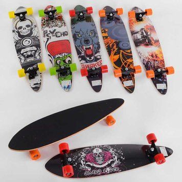 Скейт-лонгборд для дітей 84х21 см підшипники ABEC 7 колеса PU 6.5 см яскравий малюнок світяться колеса до 80 кг 32027 фото