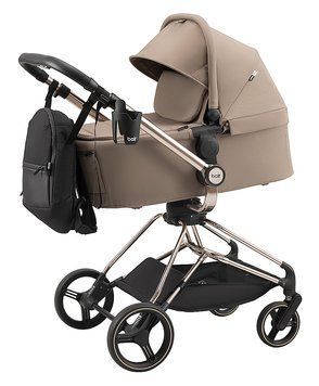 Коляска 2 в 1 Bair Moon Gold Edition капучино с поворотным механизмом 360&deg; телескопической ручкой и аксессуарами 2780782687 фото