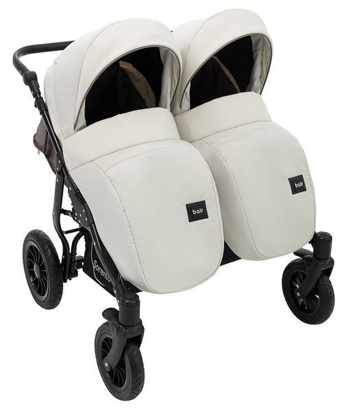 Коляска 2 в 1 для двойни Bair Sorento DUO BS-03 слоновая кость / капучино 2689444454 фото