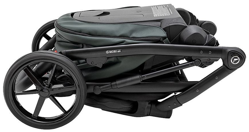 Коляска 2 в 1 Adamex Mobi Air Thermo ECO темно-зелена легка люлька з амортизацією та п'ятиточковими ременями безпеки 2525638175 фото
