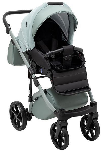 Коляска 2 в 1 Adamex Nola Natura 8 mint з люлькою і прогулянковим блоком адаптивна амортизація гелеві колеса для дітей 2525638202 фото