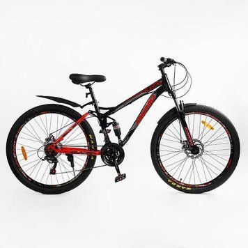 Спортивный велосипед горный 27.5"Corso Rend рама 15"сталь двухподвесная амортизация 21 скорость рост 150-165см RD-50401 фото