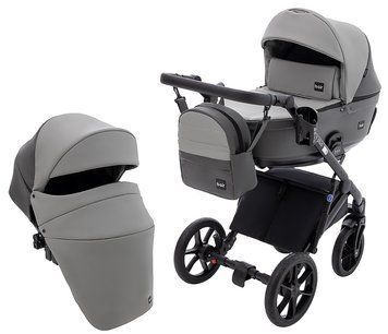 Коляска 2 в 1 Bair Kiwi Plus ECO сірий прогулянковий блок люлька з вентиляцією пеленальний матрац надійна рама 2525638481 фото