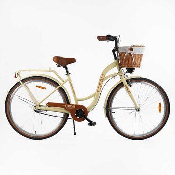 Городской велосипед 28" Corso Dream рама 18" алюминий 3 скорости тормоз ручной ножной корзина рост 160-175 см DM-28012 фото