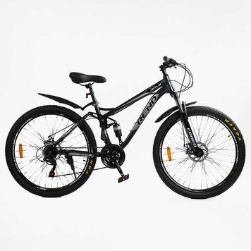 Спортивный велосипед горный 27.5"Corso Rend рама 15"сталь двухподвесная амортизация 21 скорость рост 150-165см RD-75590 фото
