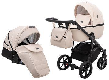 Коляска 2 в 1 Adamex Nola PS-33 для новорожденных светло-бежевый/бежевый с надежной конструкцией 2424275476 фото