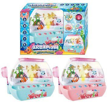 Музичний акваріум WToys з підсвічуванням та озвучуванням українською казки пісні Bluetooth нічник USB-кабель 2 кольори 49579 фото