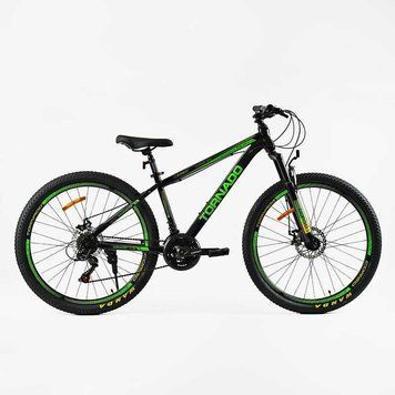 Спортивный велосипед горный 27.5" Corso TORNADO рама 15,5" сталь дисковые тормоза 21 скорость, рост 150-165 см TR-27257 фото