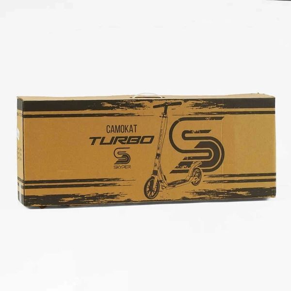 Самокат Skyper Turbo для детей 5+ со стальной рамой, ручным дисковым тормозом, 200 мм колеса, 2 амортизатора, TR-23699 фото