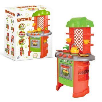 Іграшкова кухня Technok Toys з газовою плитою поличками посудом каструлею чайником пательнею для дітей 50х29х82 см 2414739238 фото