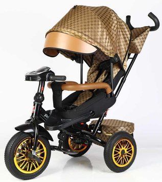 Трехколесный детский велосипед BestTrike Perfetto с родительской ручкой поворотное сиденье музыкальная фара 8066 / 910-25 фото