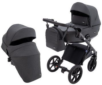 Коляска 2 в 1 Bair Kiwi Plus Soft графит с люлькой и прогулочным блоком с вентиляцией, пеленальным матрасом и 2424275494 фото
