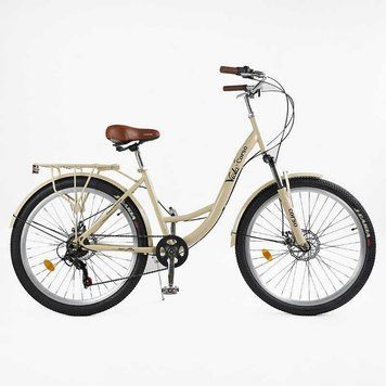 Городской велосипед 26" Corso Viola рама 17" сталь изогнутая дисковые тормоза 21 скорость рост 155-170 см VL-26704 фото