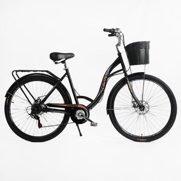Городской велосипед 28" Corso Liberty рама 20" сталь изогнутая с корзиной 7 скоростей рост 175-190 см LR-28286 фото
