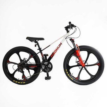 Спортивний велосипед дитячий гірський 24" Corso "MAGNUM" рама 11" швидкості 21 підлітковий для дітей 120-135 см MN-24255 фото