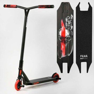 Трюковый самокат Best Scooter "FEAR" SCS-система алюминиевая дека колеса 115мм грипсы из резины для трюкового МТ-50599 фото